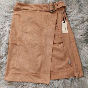 Faux Suede Peekaboo Skirt